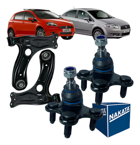 Par Bandeja Suspensão Completa Dianteiro Fiat Punto Linea