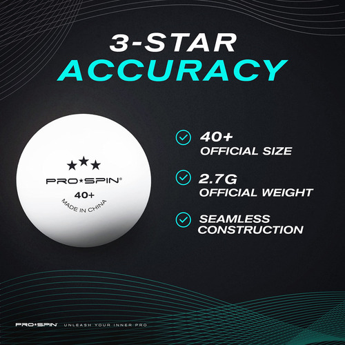 Pelotas De Ping Pong De 3 Estrellas De Alto Rendimiento Blancos (60 Pelotas) | Tamaño Y Peso Para Tenis De Mesa