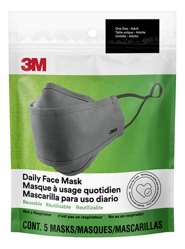 3m Cubrebocas Reutilizable, Lavable, Con Cintas Elasticas Pa