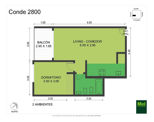 Hermoso 2 Ambiente Con Vista Abierta. Bajas Expensas