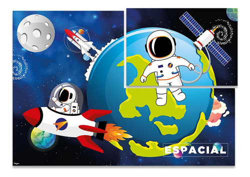 Painel Decorativo 126x88 Cm Espacial 01 Unidade - Regina