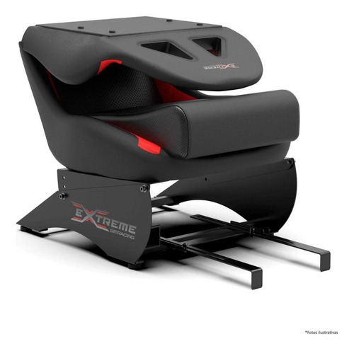 Banco Extreme Suporte Para Volante Cockpit Simulador Cor Vermelho