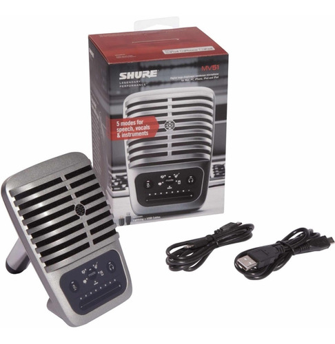 Micrófono Condensador Shure Mv51/a Digital De Diafragma Mv51