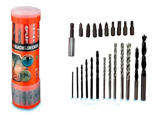 Jogo De Bits E Brocas Com 23 Peças A7102-xj Black & Decker