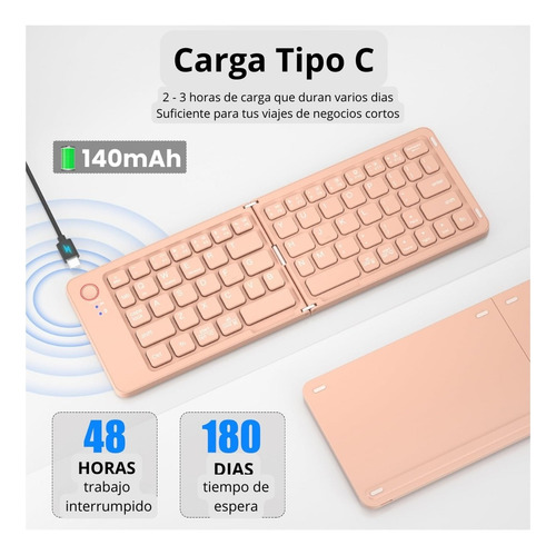 Mini Teclado Bluetooth Plegable Recargable Android Ios Pc