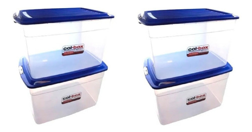 4 Caja Organizadora Colombraro Apilable 42lts Plastica Prm