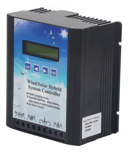 Controlador Solar Eólico Lcd De Carga Pwm De 12-24 V