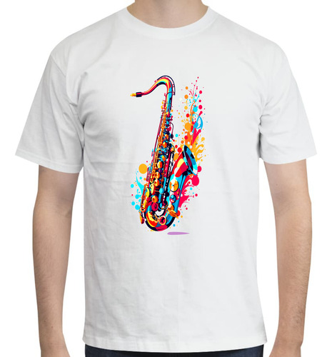 Playera Diseño Saxofón Jazz - Músico Urbano - Música Jazz