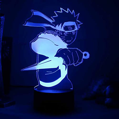 Lampara Ilusion 3d Luz Nocturna Led Anime Naruto Kakashi 7