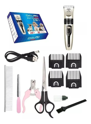 Kit Maquina Tosa Tosquiadeira Profissional Cães Gatos Pet Se