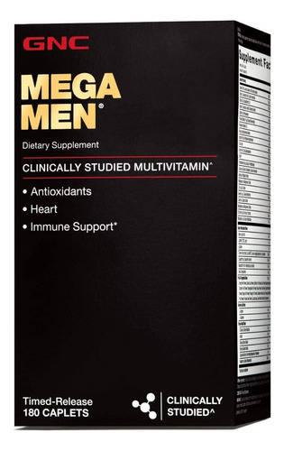 Gnc Mega Men Multivitaminico Antioxidantes Corazon 180 Cap