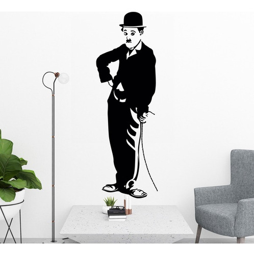 Vinilo Decorativo Pared - Charles Chaplin Con Bastón