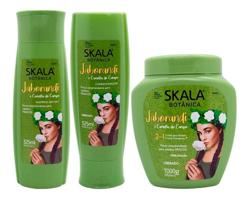 Skala Jaborandi Shampoo + Acondicionador + Mascara Graso