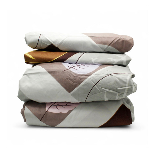 Juego De Sabanas Para Cama Queen Size Café Líneas