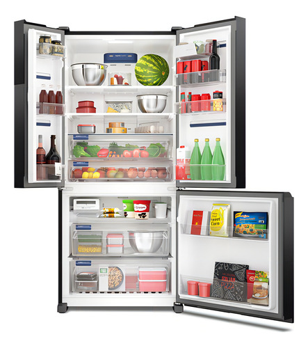 Nevecón French Door 590l Efficient Inverter Con Autosense Im Color Negro