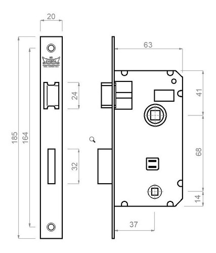 Combo N 10 Cerradura Reversible De Baño Frente Angosto + Manija Doble Acero Inoxidable + Pomo De Baño Acero Inoxidable