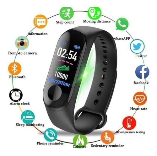 Relógio Smartwatch Inteligente Monitor Cardíaco E Pressão M3