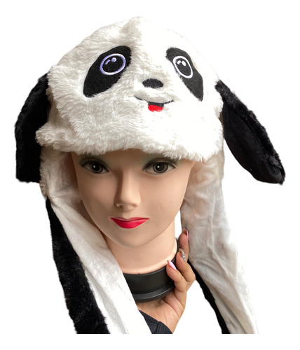 Gorro Felpa Peluche Oso Panda Orejas Móviles Kawaii 