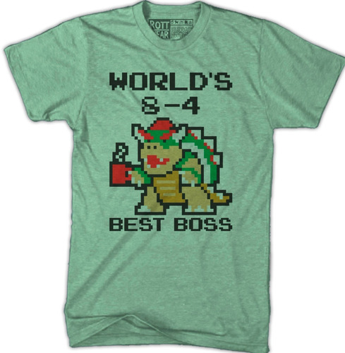 World's Best Boss 8-4 8bit Retro Gamer  Playera Rott Wear