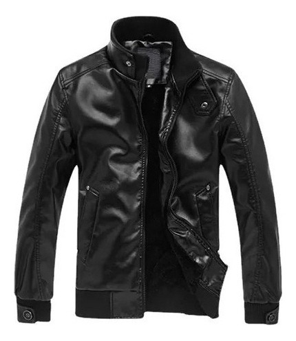 Chaqueta De Cuero Lazhu Para Hombre Casaco Motoqueiro