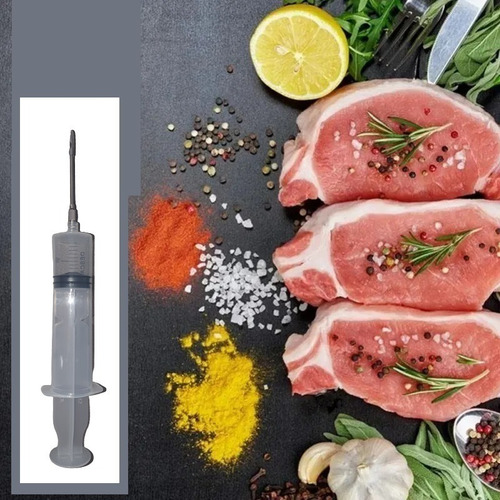 Imagem 5 de 5 de Seringa De Temperos Inox Para Carnes Com Agulha
