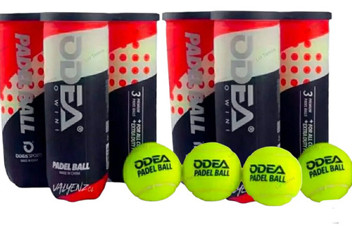 Bola Padel Odea Pack Com 06 Tubos Com 03 Bolas Cada