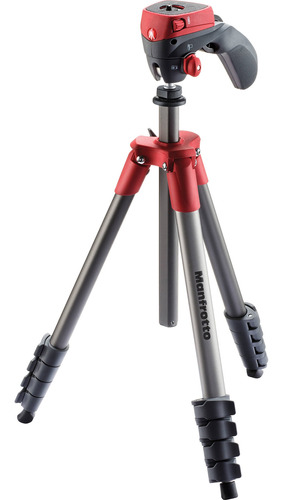 Manfrotto Compact Action Aluminum TriPod (red)
