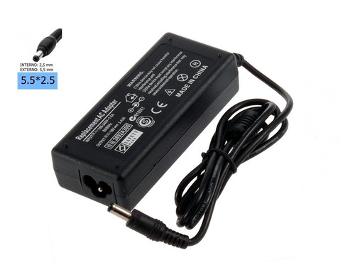 Imagen 2 de 6 de Cargador Notebook Compatible Toshiba 5.5x2.5 19v 2.37a 45w