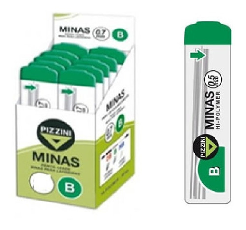 Minas P/portaminas Lapiz Mecanico 0,5mm Pizzini X12u