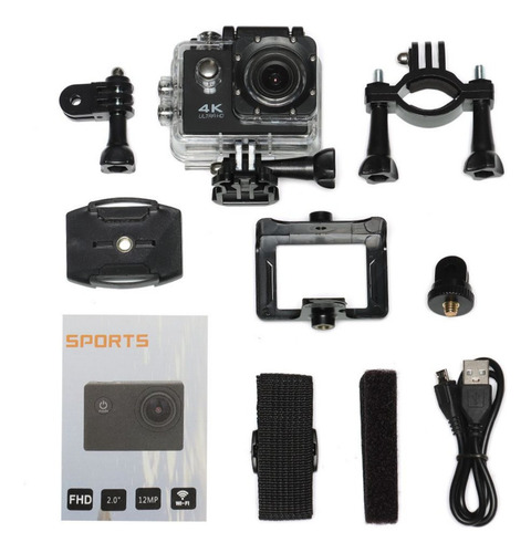 Cámara deportiva Ultra HD, 4K, Wifi, 16 MP, casco de buceo para motocicleta, color plateado