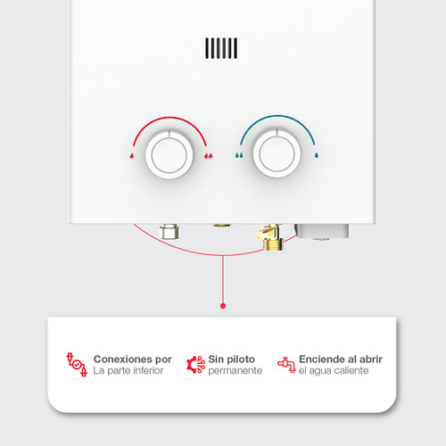 Calentador De Agua Rheem Instantáneo Gas Natural 7 Kw
