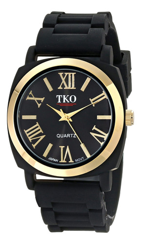 Reloj Mujer Tko Tk641bk Cuarzo 40mm Pulso Negro En Caucho