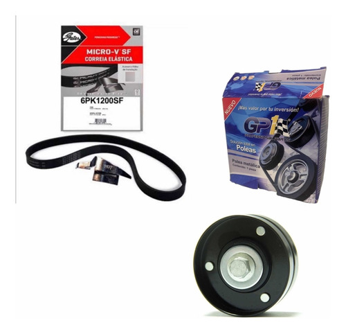 Kit Banda Alternador Elastica Con Polea Tensora Para Vw Gol