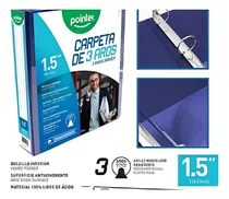 Comprar Carpeta Azul 3 Aros Pointer 1.5 Organización Y Resistencia