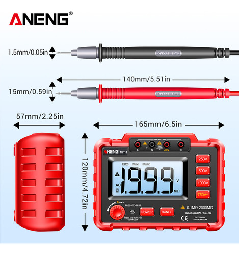 .. Megger Electrónico Digital De Alto Voltaje Aneng Mh11