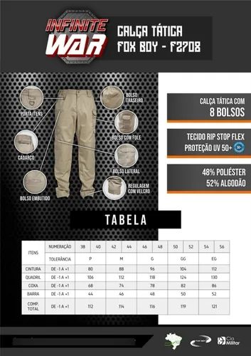 Calça tática fox best sale boy
