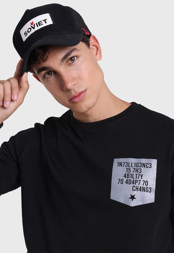 Imagen 2 de 4 de Polera Manga Larga Hombre Soviet Spo2733ne