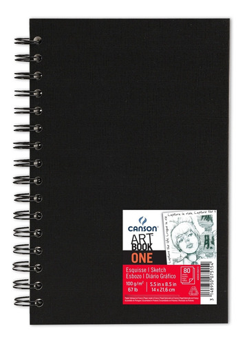 Bloco Sketchbook Canson Art Book One A5 Espiral 80 Folhas