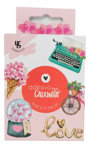 Kit 45 Adesivos Decorativos Caixa Papelaria Loves In The Air Cor Colorido