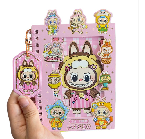 Libreta Labubu Con Stickers Libreta Sensorial Labubu