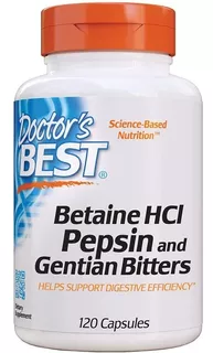 Betaine Hcl + Pepsin + Gentian X 120 Caps - Doctor's Best