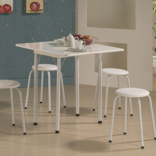Conjunto Para Sala De Jantar Nádia 72x72 Cm Branco Ccwt