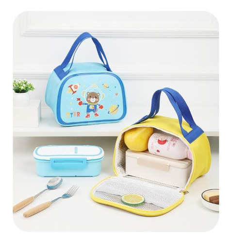 Lonchera Bolso Térmico Colación Diseño Animalitos Kawai