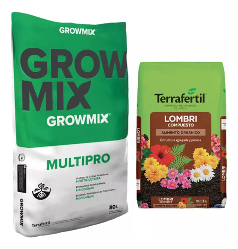 Kit Grow Mix Multi Pro 80 Lts Lombricompuesto 5 Lts Pr6-*