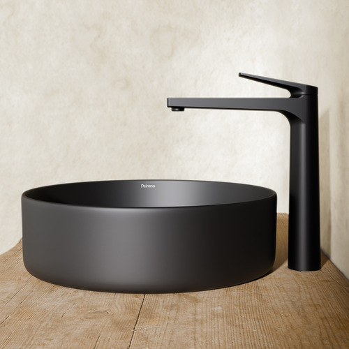 Grifería Monocomando Alto Peirano Wave 61-168n Black Lavatorio Color Negro Acabado Mate Baño Canilla Negra