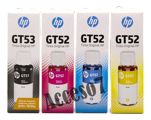 4 Tintas Original Hp Gt53 Gt52 Series Gt Ink Tank Smart Tank