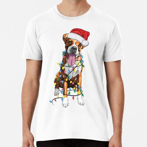 Remera Boxer Christmas - Boxer Perro Navidad Algodon Premium