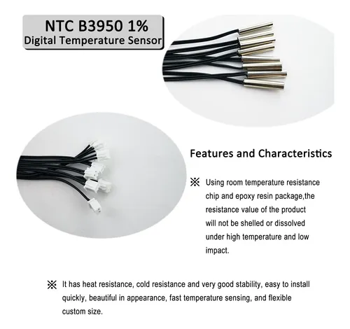 8 Piezas De Termistor Ntc 10k Ohmios Sonda Sensor De Tempera
