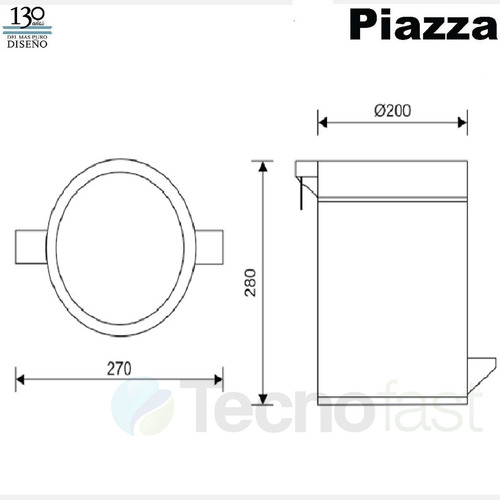 Cesto Tacho De Basura Acero Pedal Baño Cocina 5 Litros Piazz