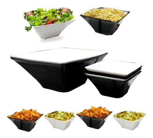 Set 2 Ensaladeras Y 4 Bowls Pote Snack Dip Picada Comida